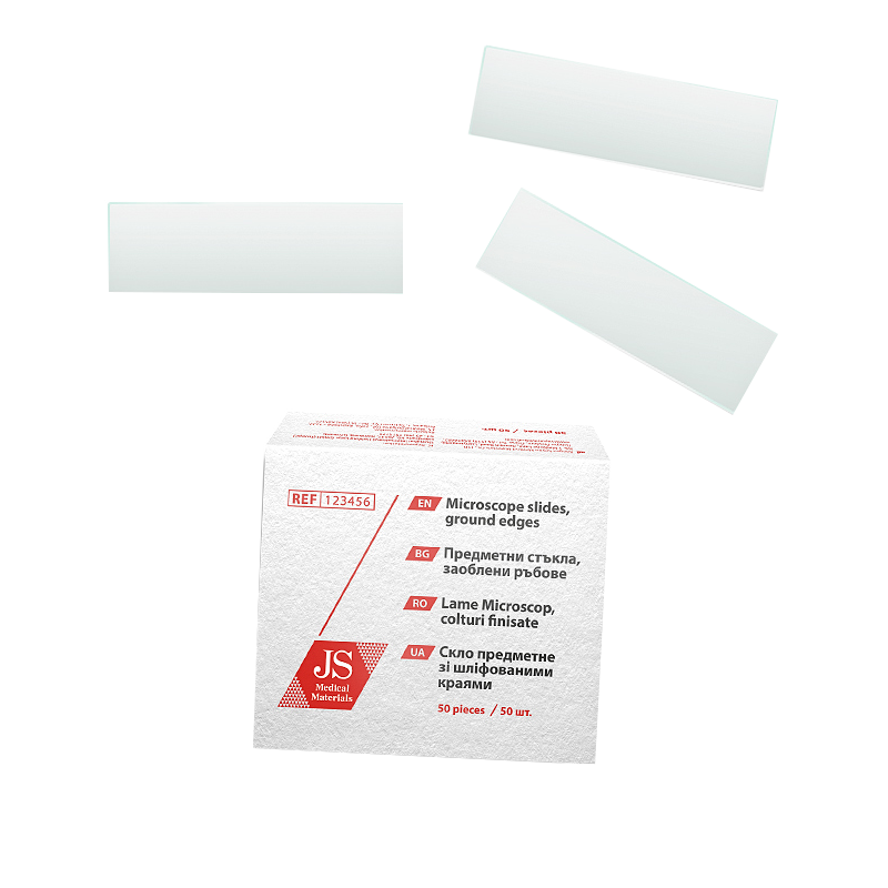 Скло предметне JS зі шліфованими краями з одною смугою з одного боку №50